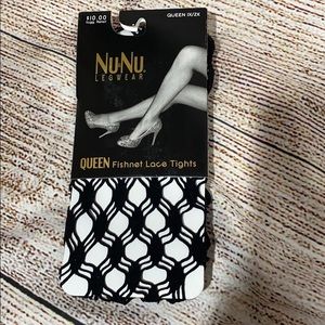 Queen Size Black Lace Fishnet Lace Tights
